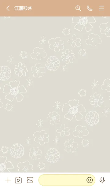 [LINE着せ替え] 白い花 くすみカラー29の画像3