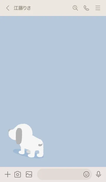 [LINE着せ替え] シンプルうしろ犬 ブルーグレーの画像3