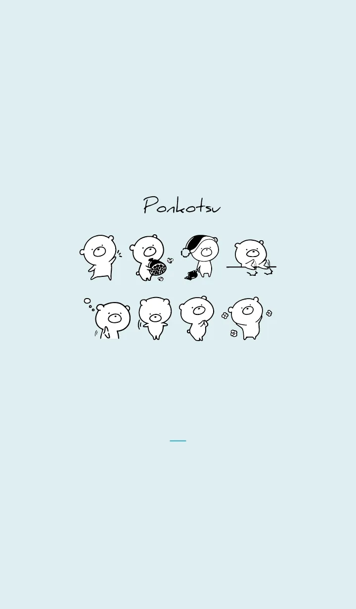 [LINE着せ替え] 青 : モノクロのぽんこつの画像1