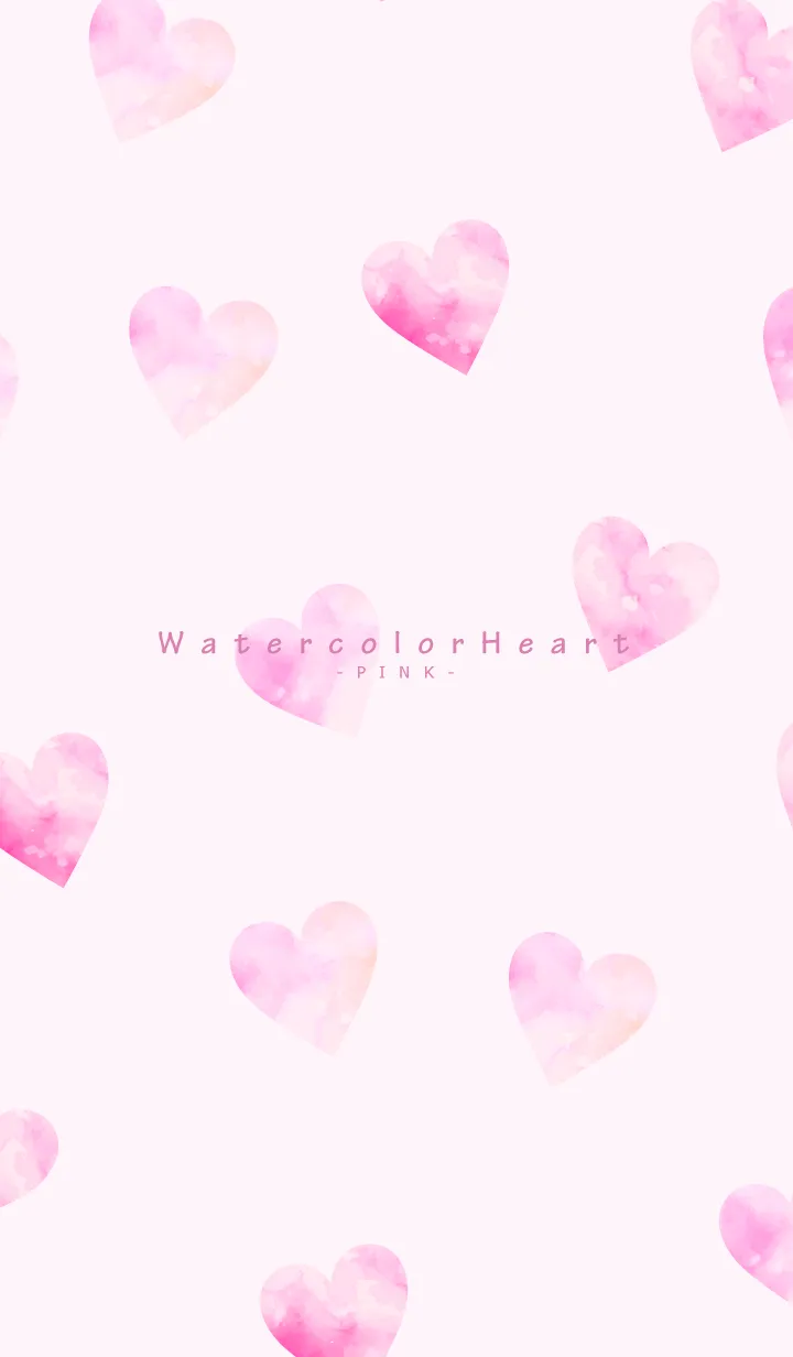 [LINE着せ替え] Watercolor-Heart PINK 16の画像1