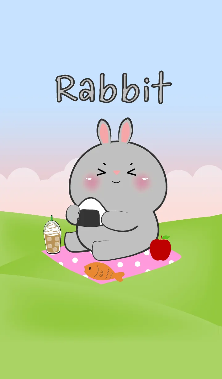 [LINE着せ替え] Picnic Cute  Grey  Rabbit  Theme (JP)の画像1