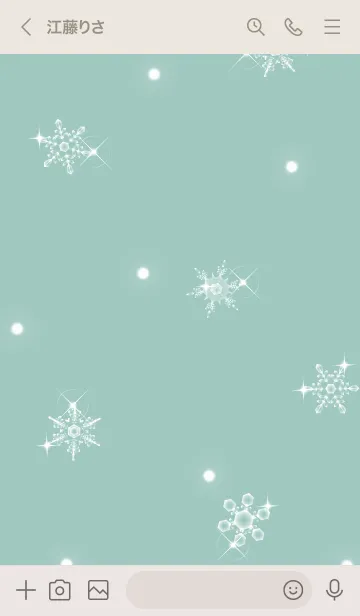 [LINE着せ替え] ～雪の花♥ブルーグリーン42_1～の画像3