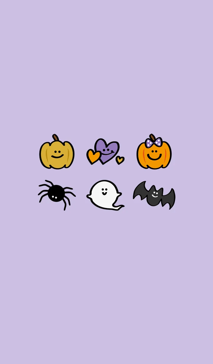 [LINE着せ替え] とてもかわいい！ ハロウィン！（紫の）の画像1