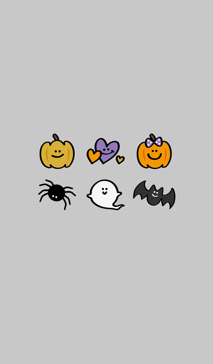 [LINE着せ替え] とてもかわいい！ハロウィン！（グレー）の画像1