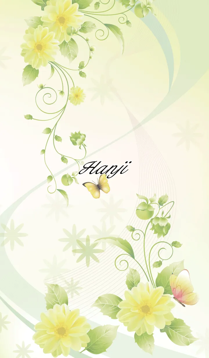 はんじ用 Butterflies and flowersの着せ替えメイン画像