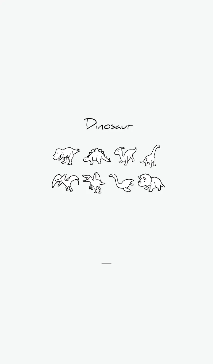 [LINE着せ替え] グレー : モノクロの恐竜着せ替えの画像1