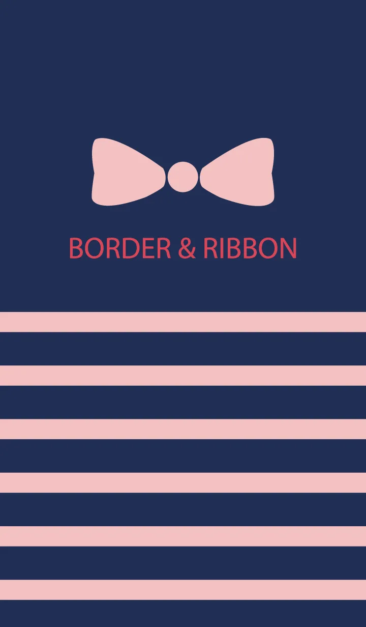 [LINE着せ替え] BORDER & PINKRIBBON -Navy 4-の画像1