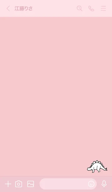 [LINE着せ替え] ピンク : モノクロの恐竜着せ替えの画像3