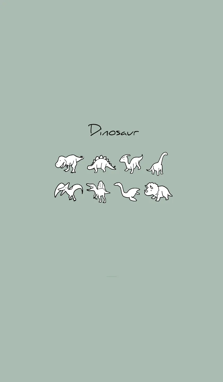 [LINE着せ替え] ベージュ カーキ : モノクロの恐竜着せ替えの画像1