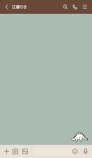 [LINE着せ替え] ベージュ カーキ : モノクロの恐竜着せ替えの画像3