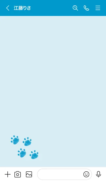 [LINE着せ替え] ねこの落書き(ブルー×ホワイト)の画像3