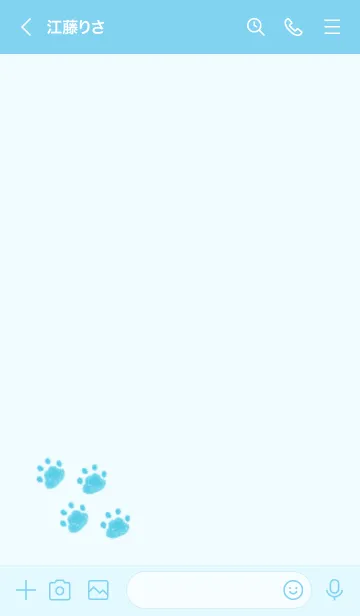 [LINE着せ替え] ねこの落書き(ライトブルー)の画像3