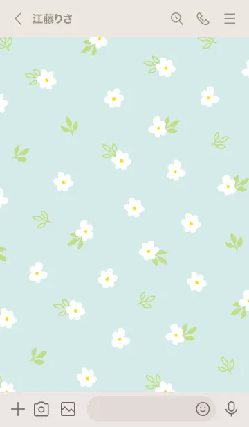 [LINE着せ替え] 白い小花 くすみカラー19の画像3