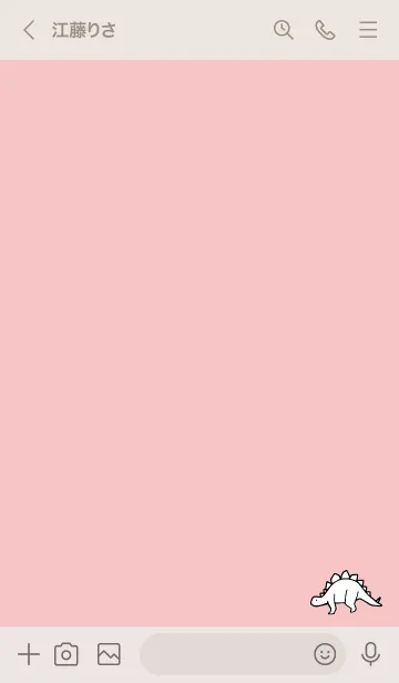 [LINE着せ替え] ベージュ ピンク : モノクロの恐竜着せ替えの画像3