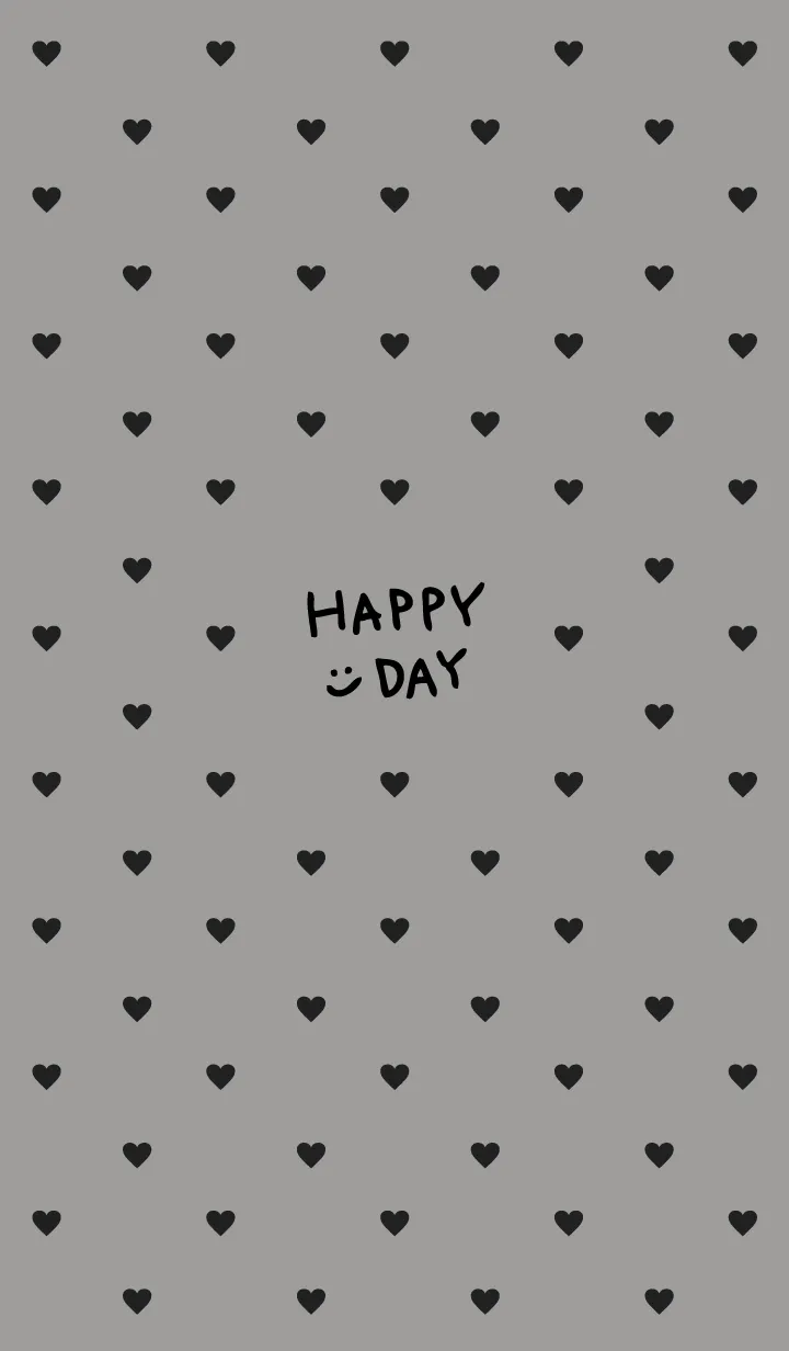 [LINE着せ替え] 黒ハートくすみグレーの画像1