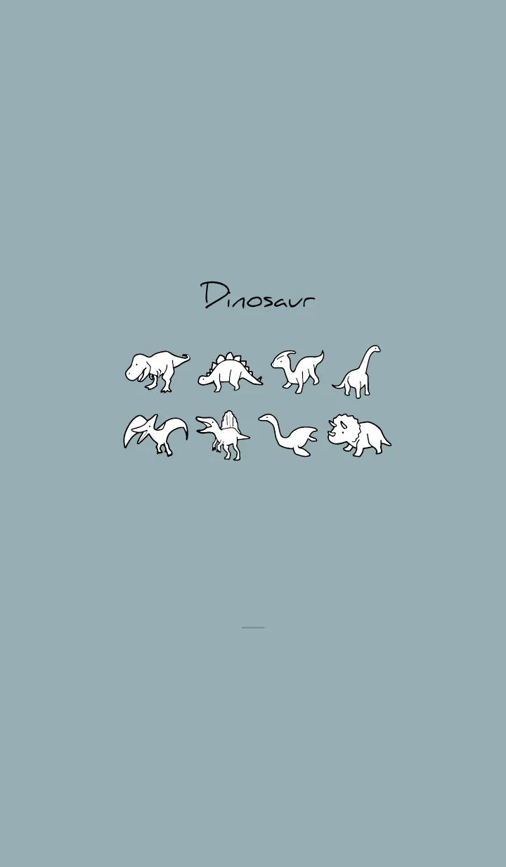 [LINE着せ替え] ベージュと青 : モノクロの恐竜着せ替えの画像1