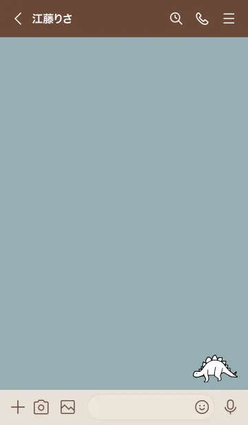 [LINE着せ替え] ベージュと青 : モノクロの恐竜着せ替えの画像3