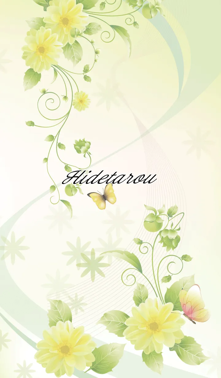 [LINE着せ替え] ひでたろう用 Butterflies and flowersの画像1