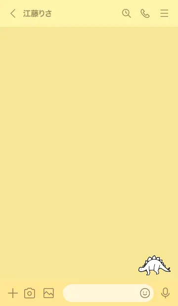 [LINE着せ替え] 黄色 : モノクロの恐竜着せ替えの画像3