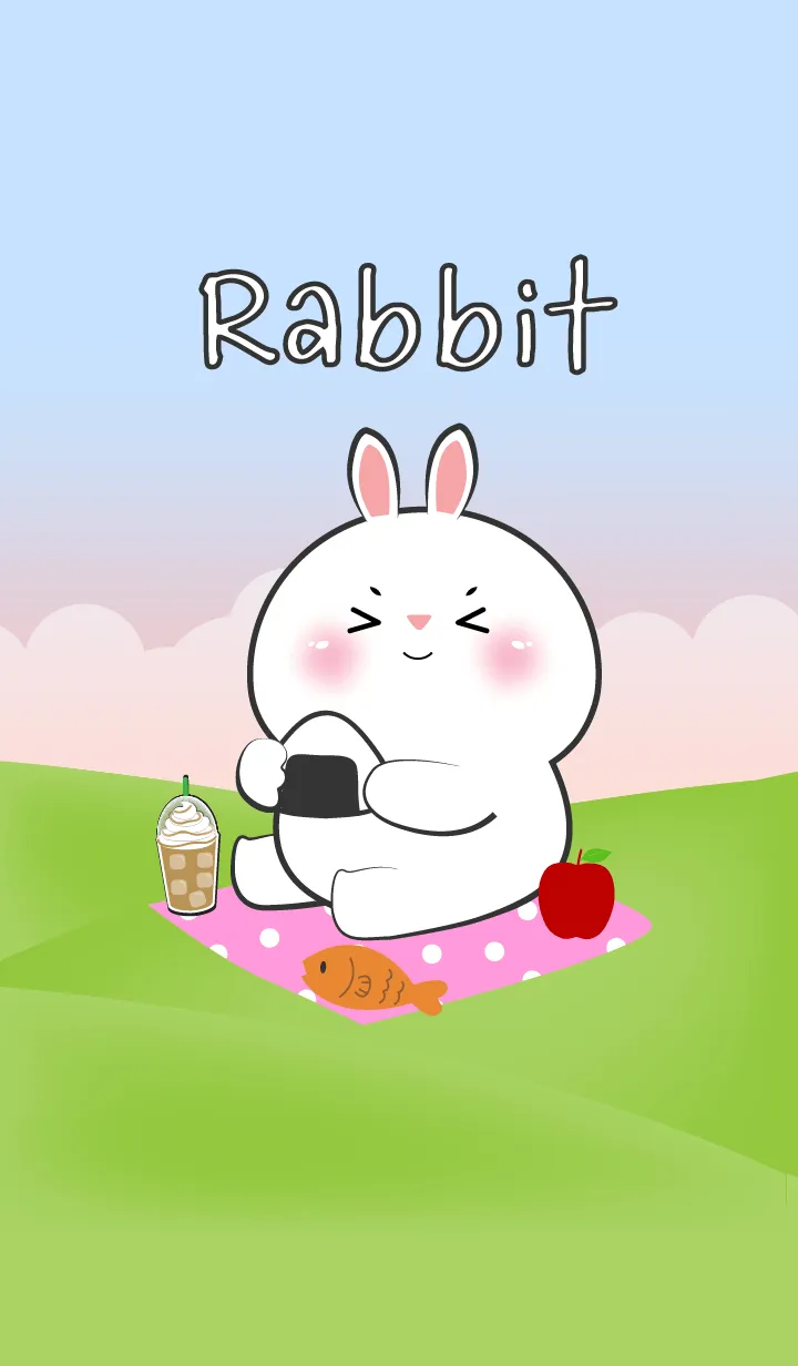 [LINE着せ替え] Picnic Cute White Rabbit Theme (JP)の画像1