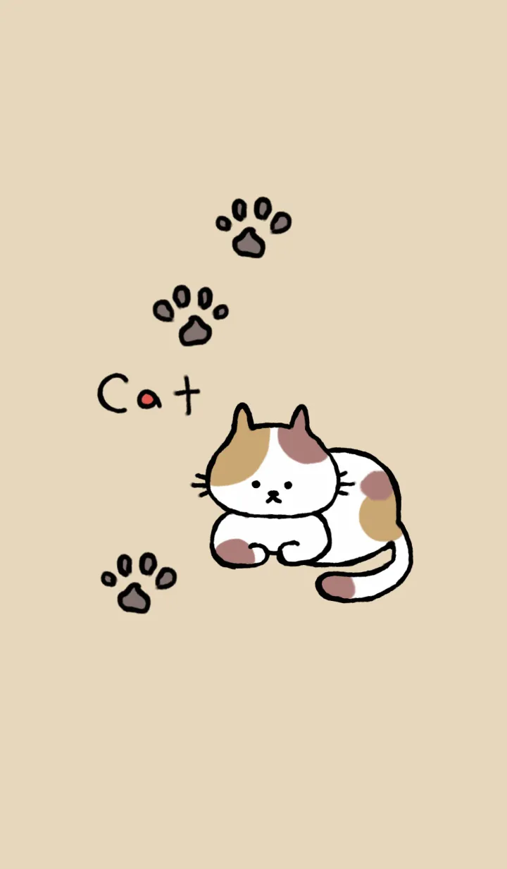 [LINE着せ替え] シンプルなねこと肉球♪カラフルの画像1