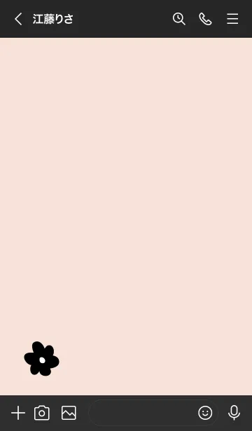 [LINE着せ替え] モノクロお花一輪 ピンク3の画像3