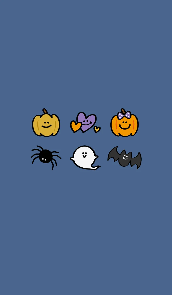 [LINE着せ替え] とてもかわいい！ハロウィン！（紺）の画像1