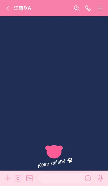 [LINE着せ替え] Small Bear *NAVY+PINK 3*の画像3