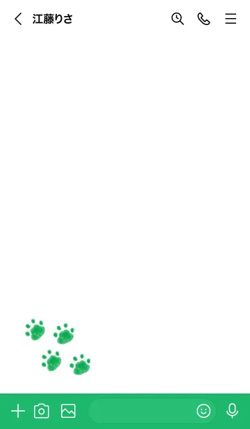 [LINE着せ替え] ねこの落書き(グリーン×ホワイト)の画像3