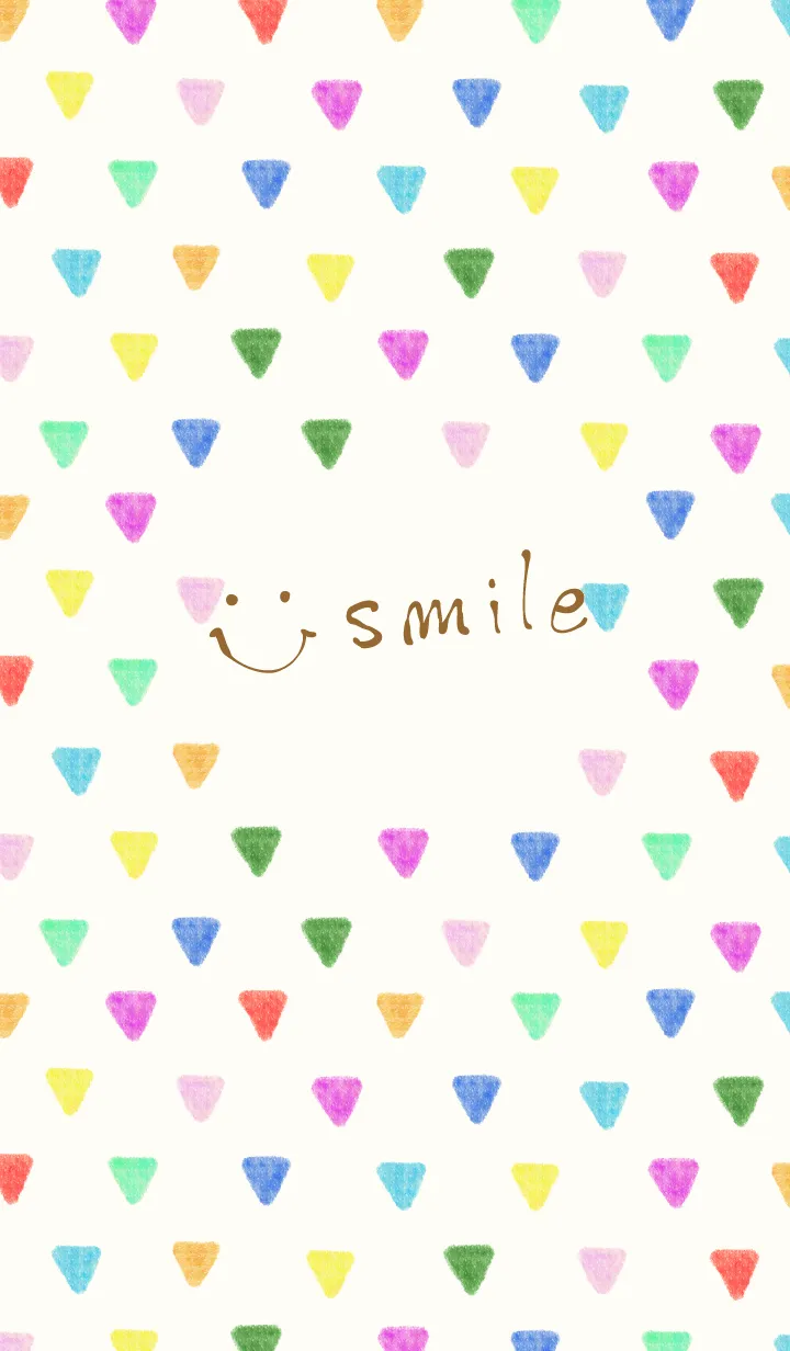 [LINE着せ替え] 水彩カラフル三角2 -スマイル2-の画像1