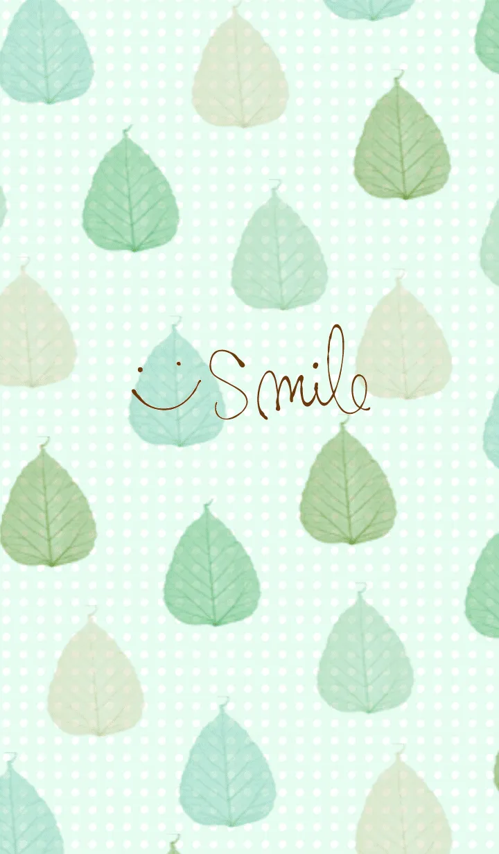 [LINE着せ替え] 緑色系葉っぱスマイル30の画像1