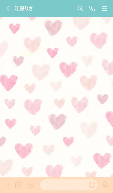[LINE着せ替え] 水彩 くすみカラー ハート10の画像3
