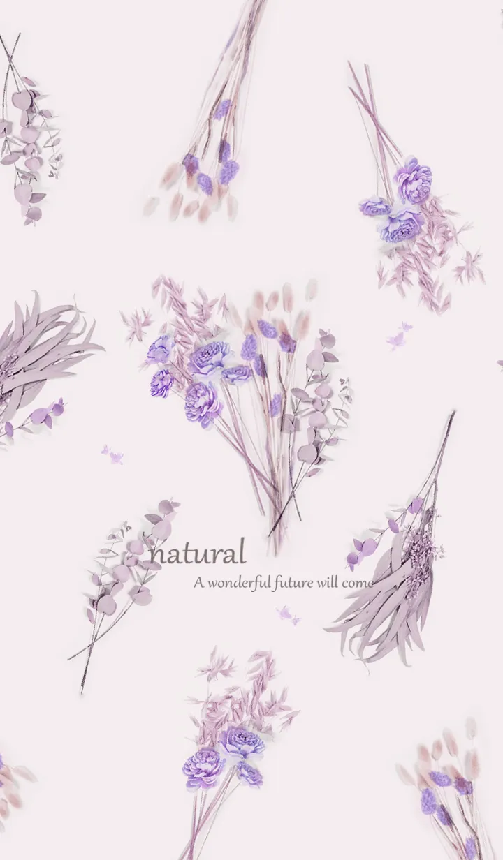 [LINE着せ替え] 恋に黄昏れるドライフラワー・パープルの画像1