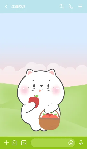 [LINE着せ替え] Picnic Cute White Cat Theme (JP)の画像3