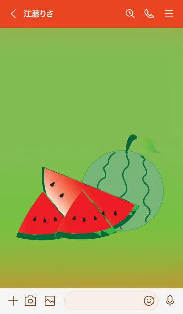 [LINE着せ替え] Simple watermelon theme v.2 JPの画像3