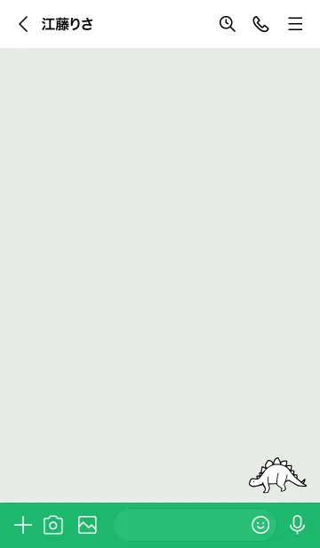 [LINE着せ替え] 緑 : モノクロの恐竜着せ替えの画像3