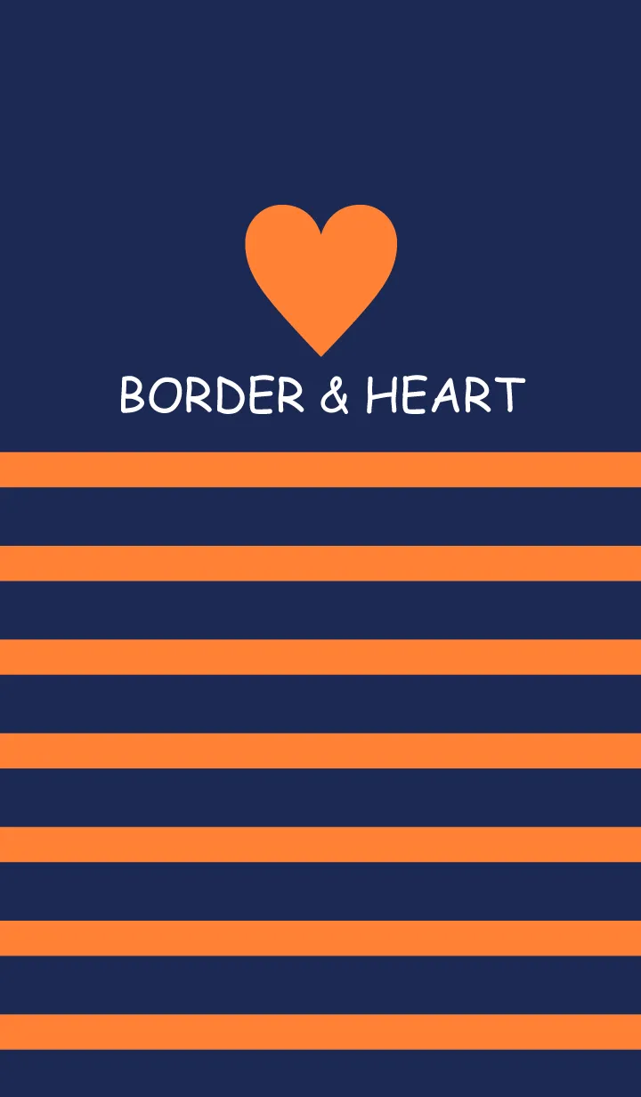 [LINE着せ替え] BORDER & HEART -NAVY+ORANGE-の画像1