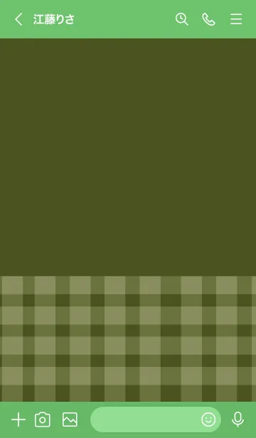 [LINE着せ替え] Army Green Plaid Theme (JP)の画像3