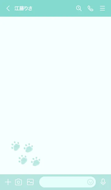 [LINE着せ替え] ねこの落書き(ライトシーグリーン)の画像3