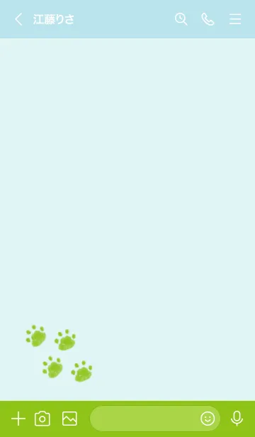 [LINE着せ替え] ねこの落書き(ライトグリーン×ブルー)の画像3