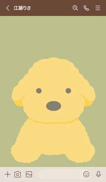 [LINE着せ替え] シンプルなトイプードル/ピスタチオの画像3