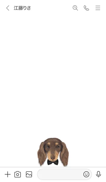 [LINE着せ替え] リボン犬 - ダックスフンド L - 05 - 黒の画像3