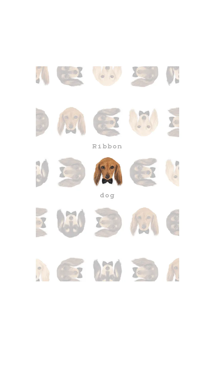 [LINE着せ替え] リボン犬 - ダックスフンド L - 00 - 黒の画像1