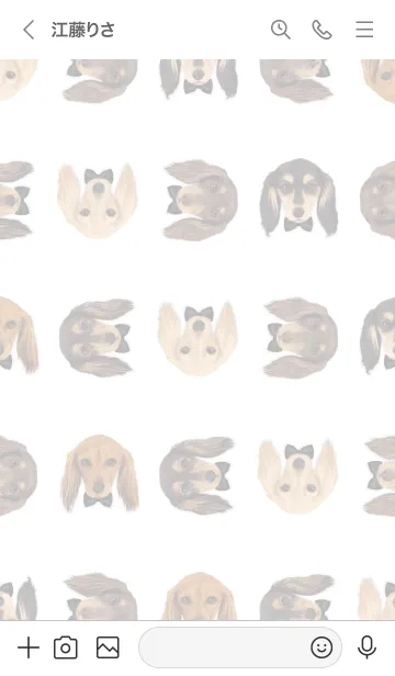 [LINE着せ替え] リボン犬 - ダックスフンド L - 00 - 黒の画像3