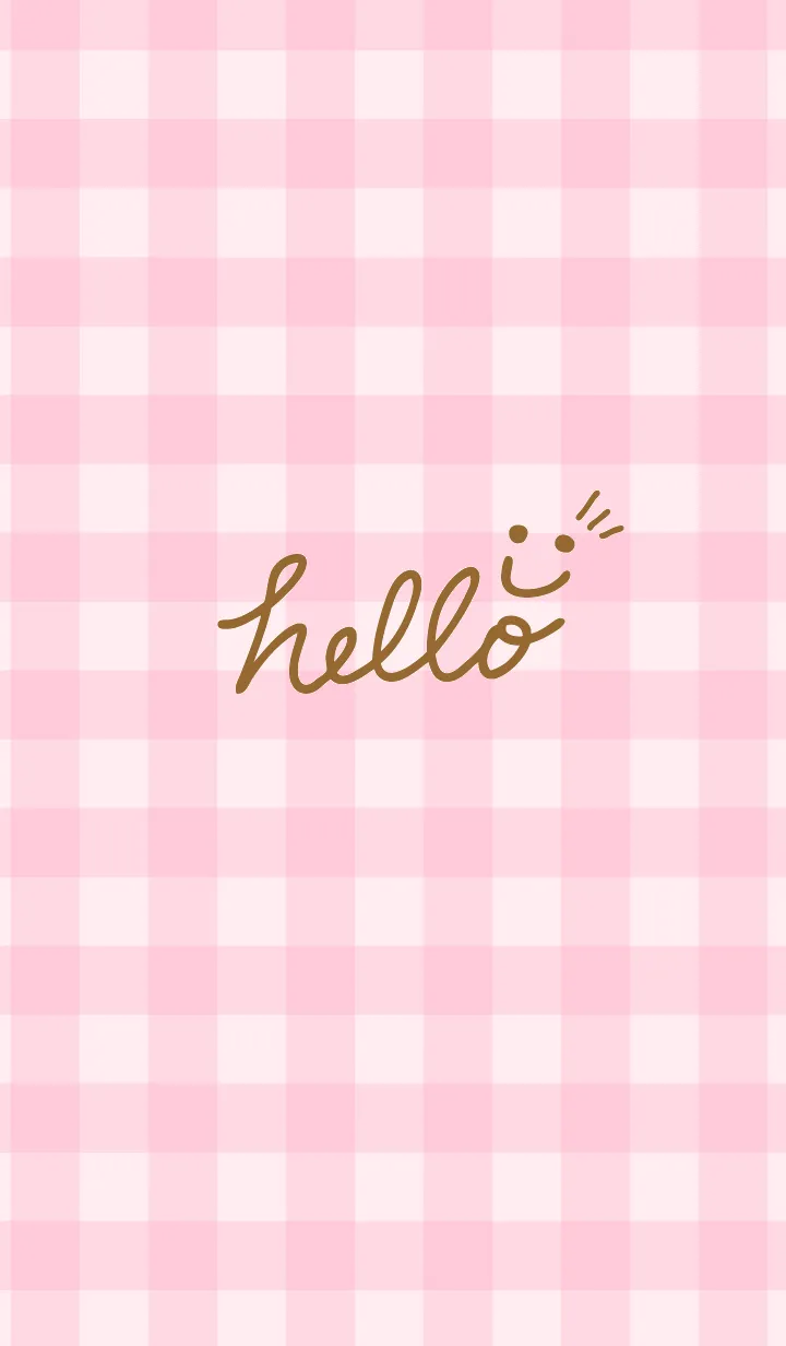 [LINE着せ替え] ピンク色ギンガムチェック-スマイル28-の画像1