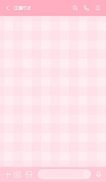[LINE着せ替え] ピンク色ギンガムチェック-スマイル28-の画像3