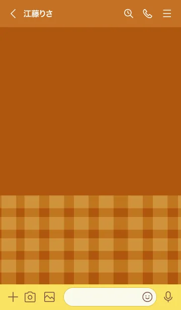 [LINE着せ替え] Bronze Orange  Plaid Theme (JP)の画像3