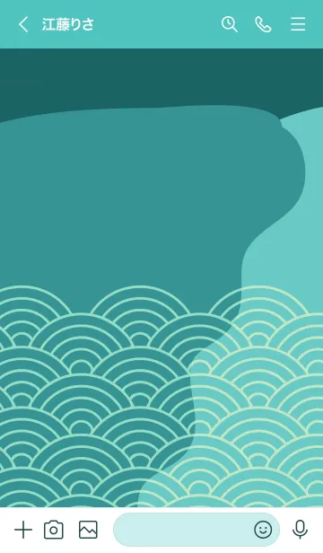 [LINE着せ替え] 和柄 青海波 105の画像3