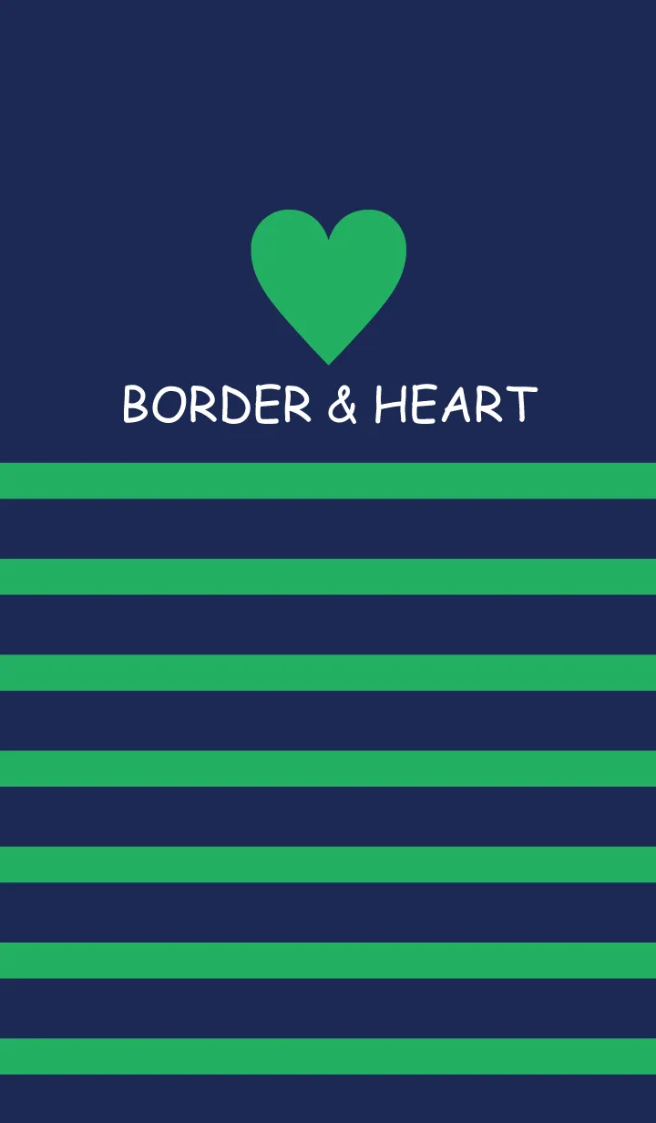 [LINE着せ替え] BORDER & HEART -NAVY+GREEN-の画像1