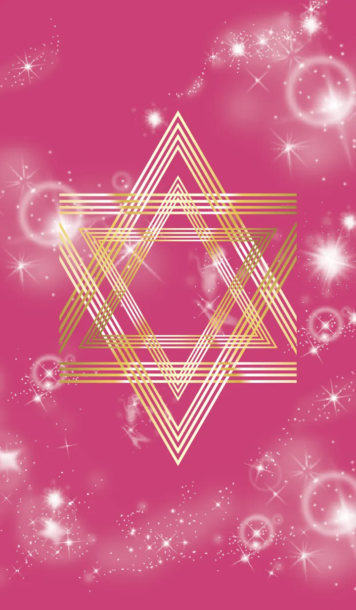 [LINE着せ替え] ピンク : 幸運の六芒星の画像1